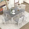 Streamdale Furniture Streamdale Retro Style 7-piece Dining Table Set With Extendable Table And 6