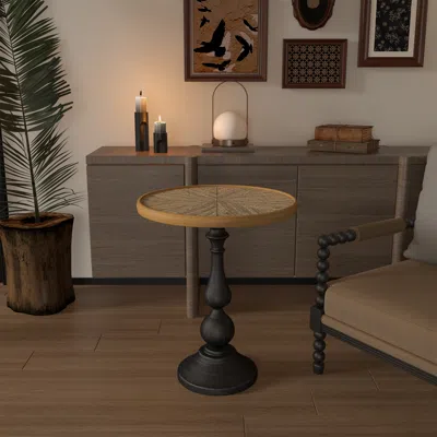 Streamdale Furniture Streamdale Retro Wooden End Table, Accent Coffee Table, Small Round Side Table
