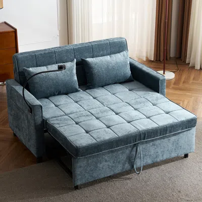 Streamdale Furniture Streamdale Reversible Loveseat Sofa Bed With Usb Ports