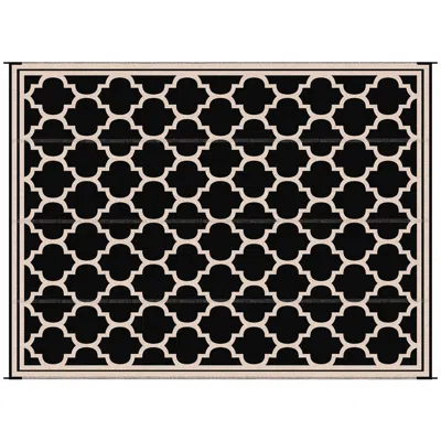 Streamdale Furniture Streamdale Reversible Outdoor Rug Carpet In Black