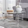 Streamdale Furniture Streamdale Revolving Round Coffee Table Translucent Beauty