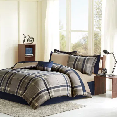 Streamdale Furniture Streamdale Robbie Plaid Comforter Set With Bed Sheets