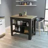 Streamdale Furniture Streamdale Rockaway 3-shelf Kitchen Island Black Wengue And Light Oak