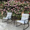 Streamdale Furniture Streamdale Rocker S Chair And Teapoy Offwhite