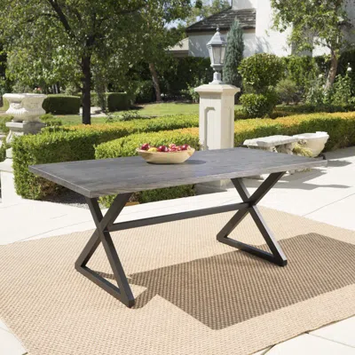 Streamdale Furniture Streamdale Rolando Outdoor Aluminum Dining Table - Grey/black
