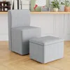 Streamdale Furniture Streamdale Rolling Dining Chair With Casters - Gray Linen