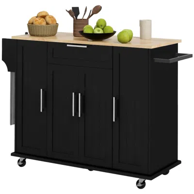 Streamdale Furniture Streamdale Rolling Kitchen Cart With Drawer, Storage, Adjustable Shelves