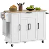 Streamdale Furniture Streamdale Rolling Kitchen Cart With White Rubberwood Top And Drawers