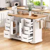Streamdale Furniture Streamdale Rolling Kitchen Island Cart - Drop Leaf, Power, Storage