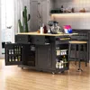 Streamdale Furniture Streamdale Rolling Kitchen Island Cart With Drop Leaf & Storage