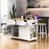 Streamdale Furniture Streamdale Rolling Kitchen Island Cart With Drop Leaf & Storage