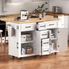Streamdale Furniture Streamdale Rolling Kitchen Island With Drop Leaf & Storage