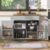 Streamdale Furniture Streamdale Rolling Kitchen Island With Storage And Adjustable Shelf