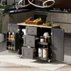 Streamdale Furniture Streamdale Rolling Kitchen Island With Storage And Spice Rack