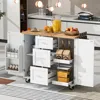 Streamdale Furniture Streamdale Rolling Kitchen Island With Storage And Spice Rack