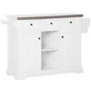 Streamdale Furniture Streamdale Rolling Kitchen Island With Storage, Kitchen Cart With Stainless Steel Top, Spice Rack &