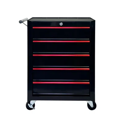 Streamdale Furniture Streamdale Rolling Metal 5-drawer Tool Chest And Cabinet Storage Box - Black