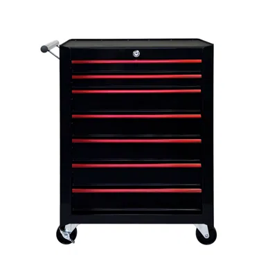 Streamdale Furniture Streamdale Rolling Metal 7-drawer Tool Chest Cabinet With Ball Bearing Slides - Black