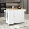 Streamdale Furniture Streamdale Rolling Mobile Kitchen Island With Solid Wood Top & Locking Wheels