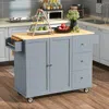 Streamdale Furniture Streamdale Rolling Mobile Kitchen Island With Solid Wood Top & Locking Wheels