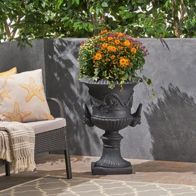 Streamdale Furniture Streamdale Romanesque Concrete Planter: Multipurpose
