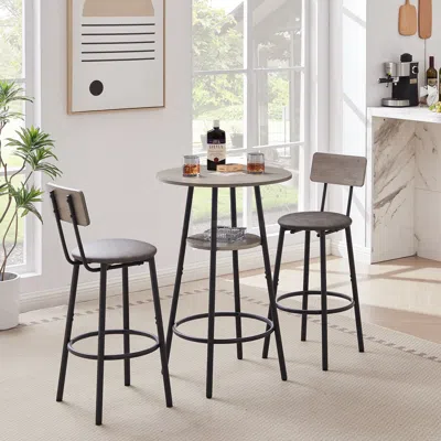 Streamdale Furniture Streamdale Round Barstool Set With Shelf