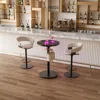 Streamdale Furniture Streamdale Round Cocktail Table With Lights & Glass Top, Large Steel Base