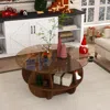 Streamdale Furniture Streamdale Round Coffee Table - Glass Top, Walnut Brown In Brown