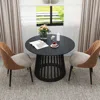 Streamdale Furniture Streamdale Round Coffee Table, Grille Molding, Suitable For Bedroom, Living Room, Balcony