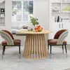 Streamdale Furniture Streamdale Round Coffee Table, Grille Molding, Suitable For Bedroom, Living Room, Balcony