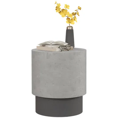Streamdale Furniture Streamdale Round Concrete Side Table With Adjustable Feet