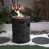 Streamdale Furniture Streamdale Round Gas Fire Pit - 32,000 Btu, Lava Stone, Rain Cover