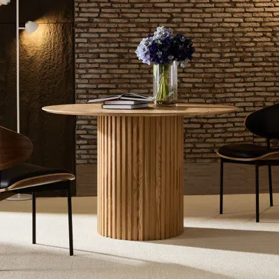 Streamdale Furniture Streamdale Round Oak Dining Table - Mid-century Modern