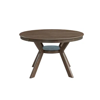 Streamdale Furniture Streamdale Round Rubber Wood Dining Table, Trestle Base, Modern