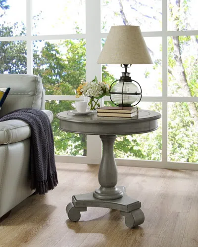Streamdale Furniture Streamdale Round Wood Pedestal Side Table