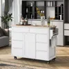 Streamdale Furniture Streamdale Rubber Wood Countertop Kitchen Cart With 8 Drawers