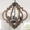 Streamdale Furniture Streamdale Rustic 6-light Dining Room Chandelier, Wood & Pendant Light