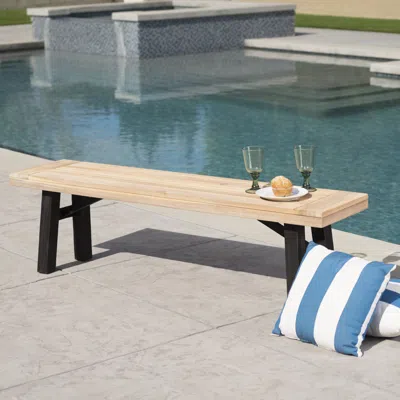 Streamdale Furniture Streamdale Rustic Acacia Bench Set With Slat Paneling And Two-toned Finish