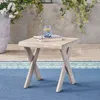 Streamdale Furniture Streamdale Rustic Acacia Wood Outdoor Side Table With Sandblast Finish And Cross Base
