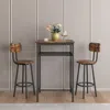 Streamdale Furniture Streamdale Rustic Brown Bar Table With Backrest Stools