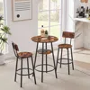 Streamdale Furniture Streamdale Rustic Brown Barstool Set With Backrests And Shelves