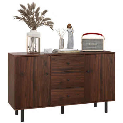 Streamdale Furniture Streamdale Rustic Brown Buffet Cabinet With Adjustable Shelves