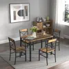 Streamdale Furniture Streamdale Rustic Brown Dining Table Set For 4