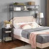 Streamdale Furniture Streamdale Rustic Brown Queen Bed Frame With Storage Headboard