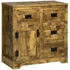 Streamdale Furniture Streamdale Rustic Brown Sideboard Buffet Cabinet With Drawers & Shelf