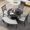 Streamdale Furniture Streamdale Rustic Charm 5-piece Dining Set With Bench (natural) In Black