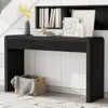 Streamdale Furniture Streamdale Rustic Console Table - Fluted Drawers, Wood Veneer, Apricot In Black