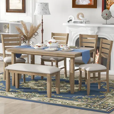 Streamdale Furniture Streamdale Rustic Dining Table And Chairs Set (6-piece)