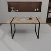 Streamdale Furniture Streamdale Rustic Dining Table: Mdf Top, Metal Legs (59")