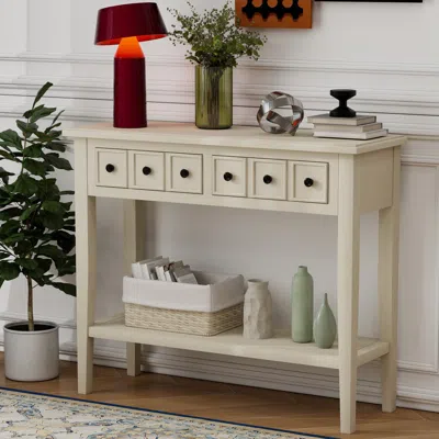 Streamdale Furniture Streamdale Rustic Entryway Console Table With Open Shelf